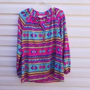 Aztec Print Vibrant Blouse